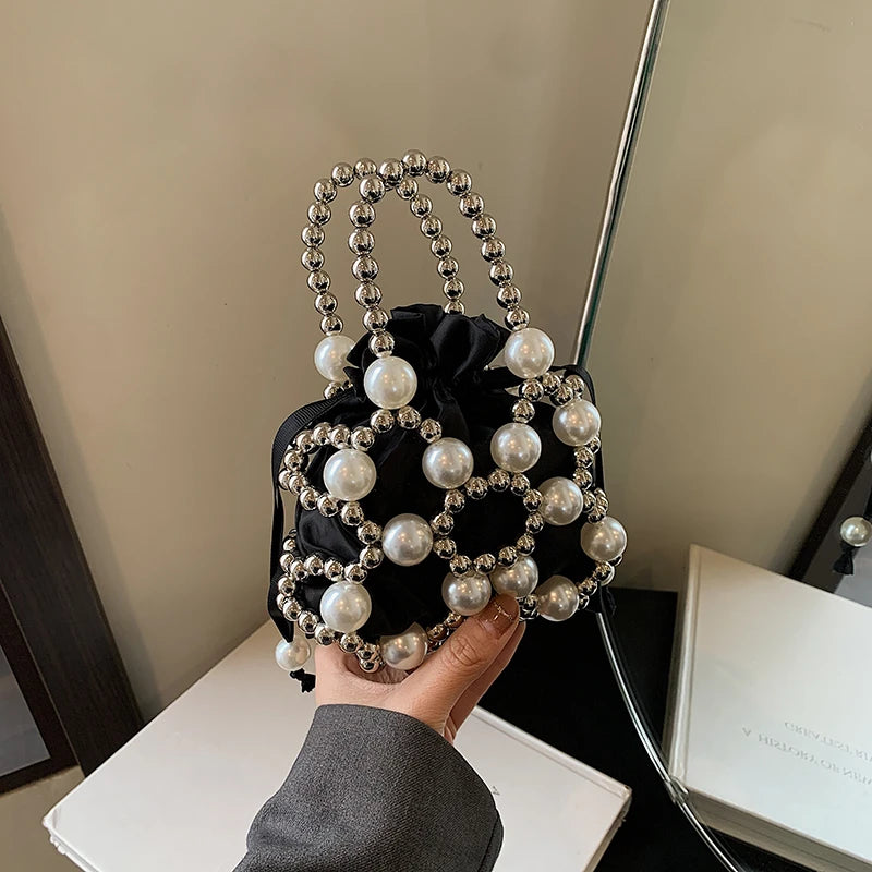 Pearl Shibari Beaded Handbag