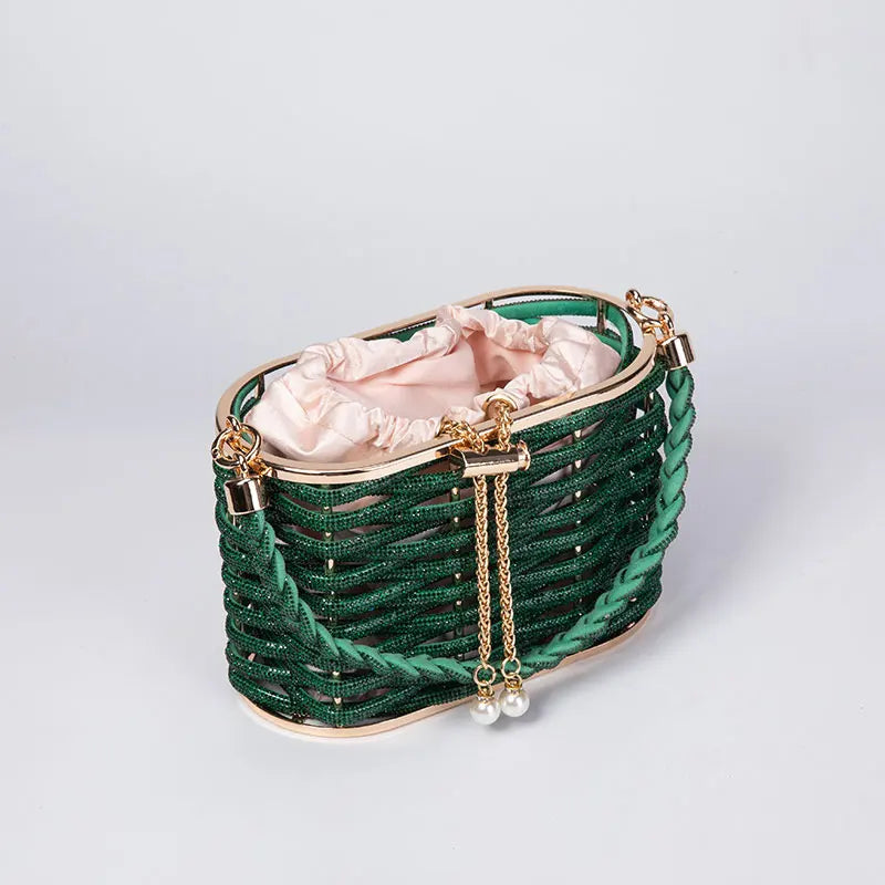 Rhinestone Basket Bag