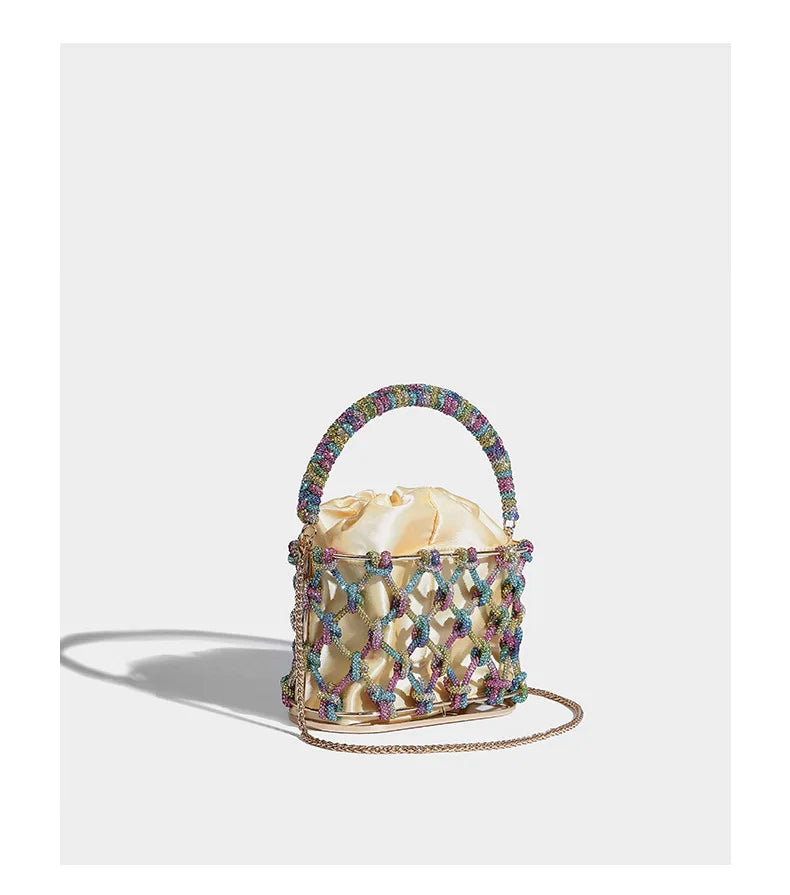 Rhinestone Macrame Purse