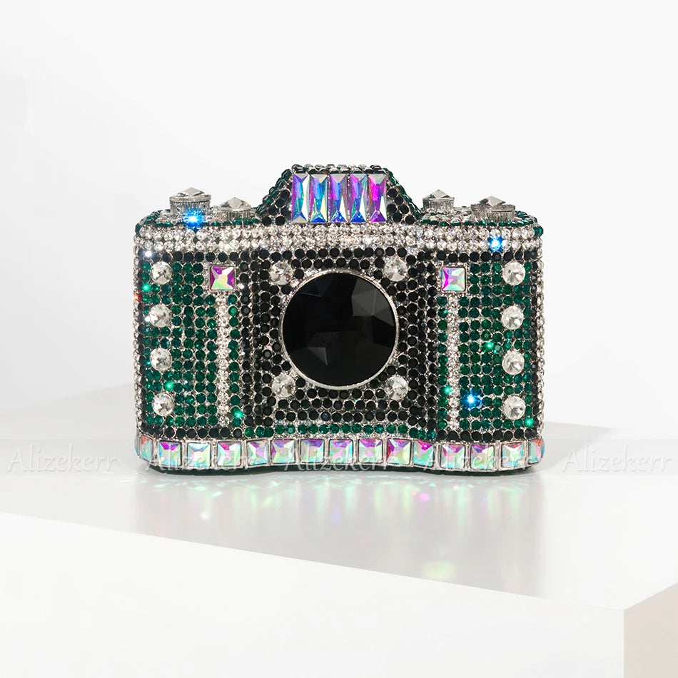 Rhinestone Camera Clutch