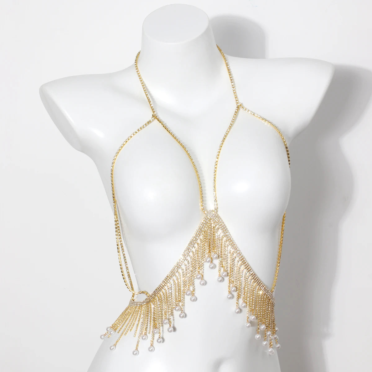 Rhinestone Fringe Body Chain