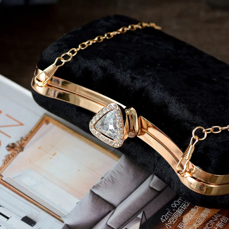 Diamond Velvet Clutch