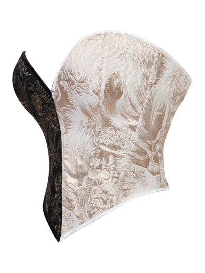 Gold Floral Overbust Heart Corsets