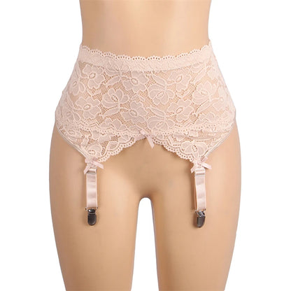 Bridal Lace Garters Belt Thigh High Set