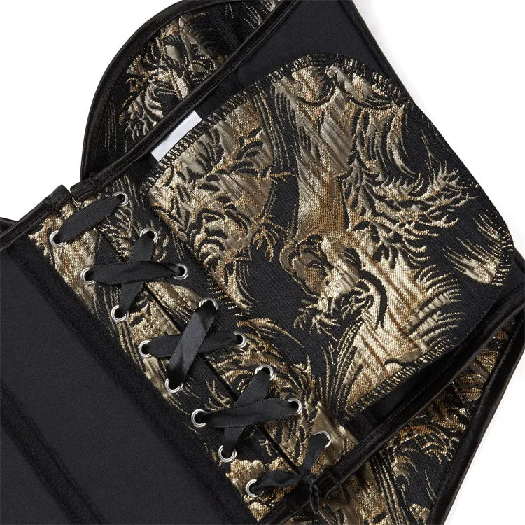 Gold Floral Overbust Heart Corsets