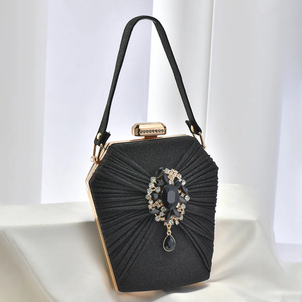 Rhinestone Satin Purse