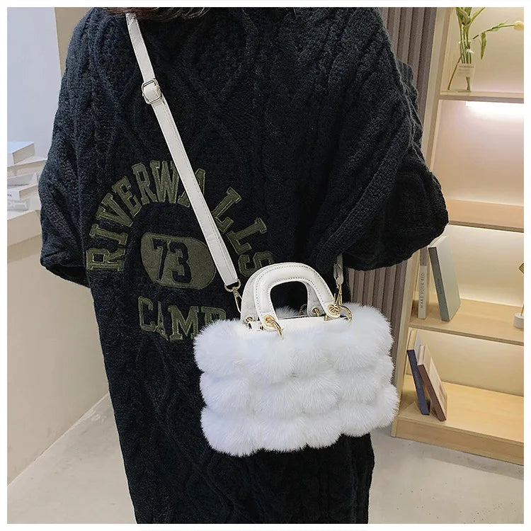 Faux Fur Pom Pom Purse