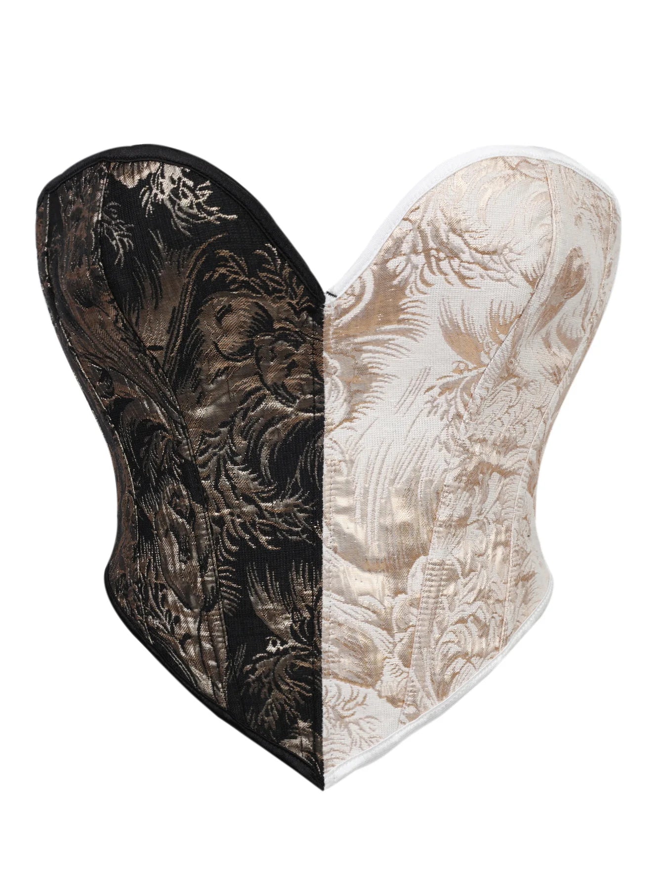 Gold Floral Overbust Heart Corsets