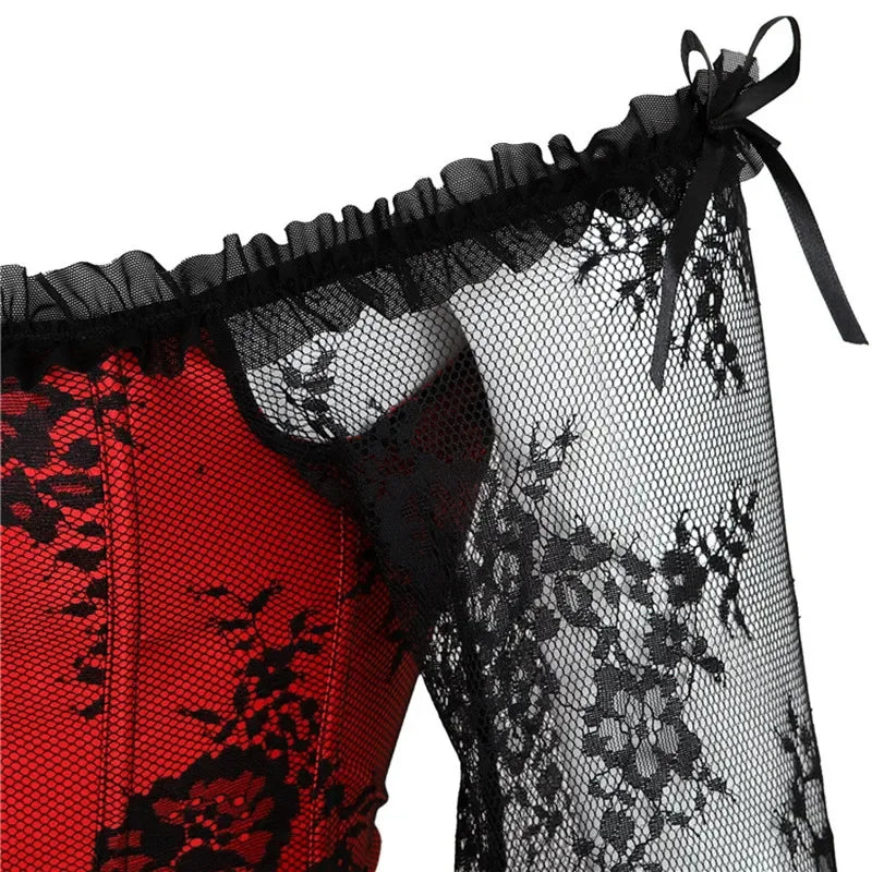 Lace Long Sleeve Corset