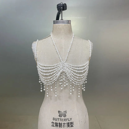 Dripping In Pearls Body Chain