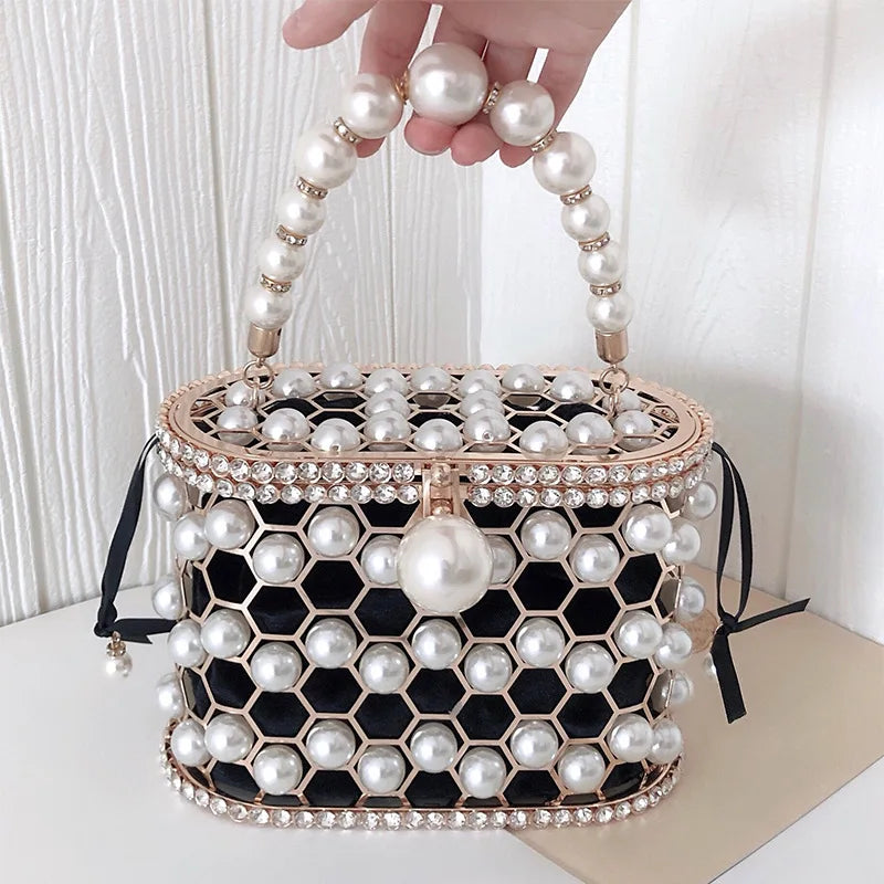 Pearl Rhinestone Clutch