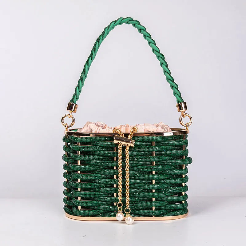 Rhinestone Basket Bag