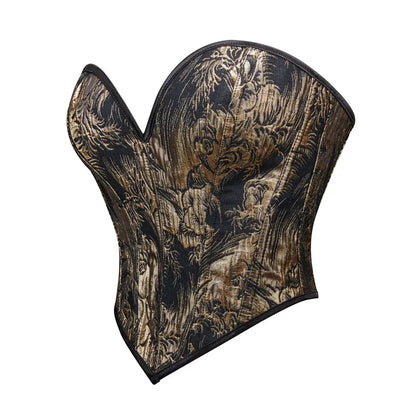 Gold Floral Overbust Heart Corsets