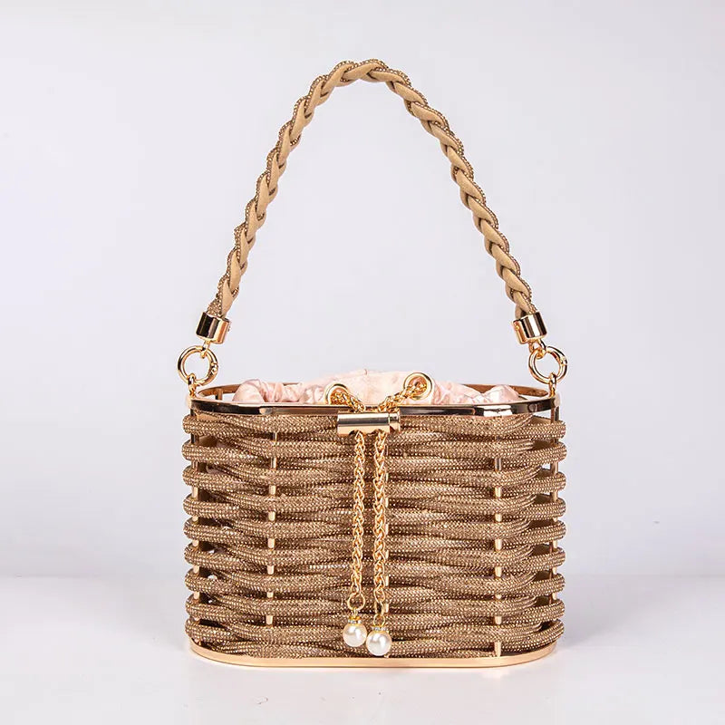 Rhinestone Basket Bag