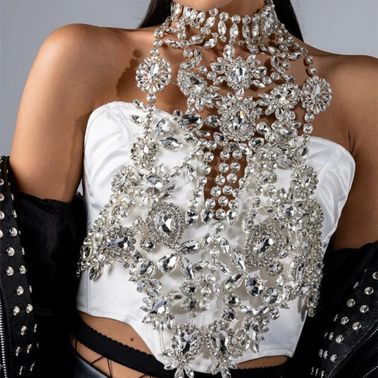 Crystal  Body Chain Top