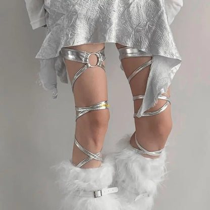 Glossy Thigh High Leg Harnesses