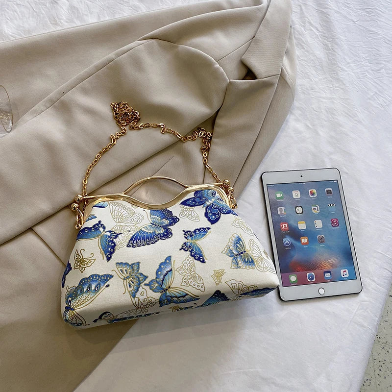 Butterfly Satin Clutch