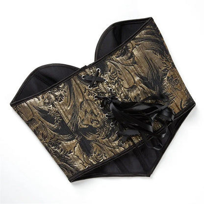 Gold Floral Overbust Heart Corsets