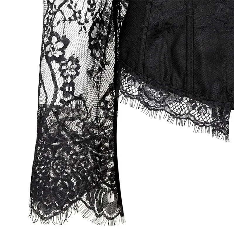 Lace Long Sleeve Corset