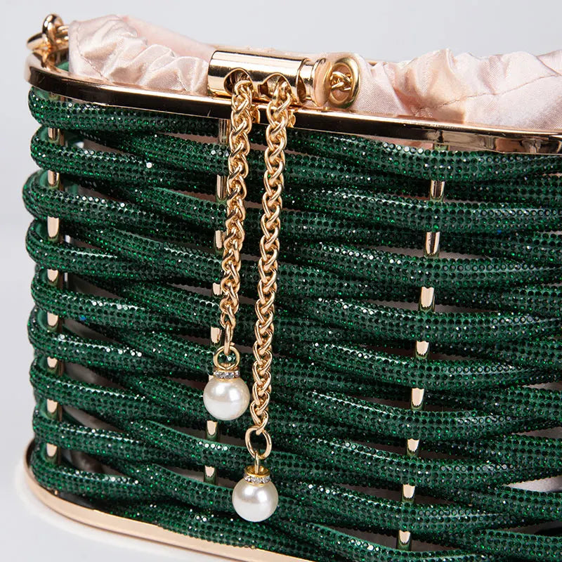 Rhinestone Basket Bag