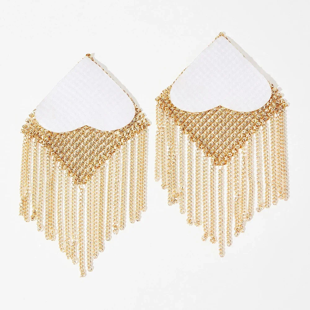 Chainmail Metal  Chain Tassel Self-Adhesive Pasties