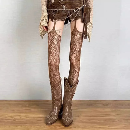 Lace Garter Belt Thigh Highs