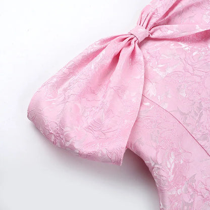 Jacquard Bow A-line Dress