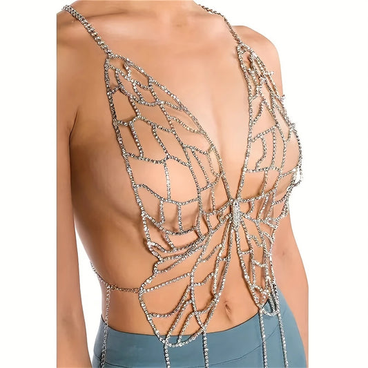 Butterfly Rhinestone Body Chain