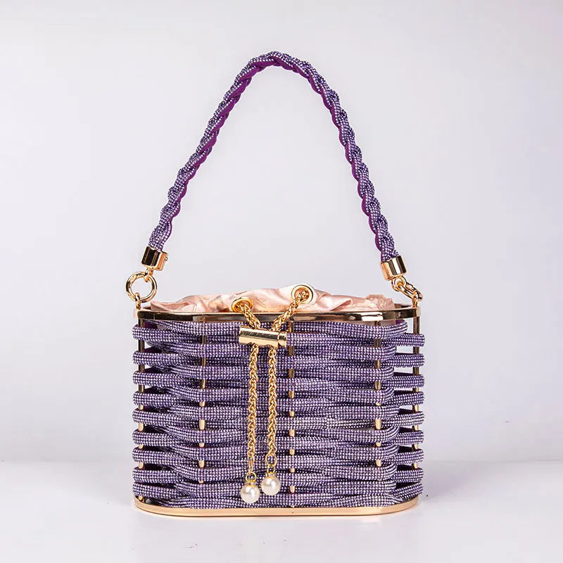 Rhinestone Basket Bag