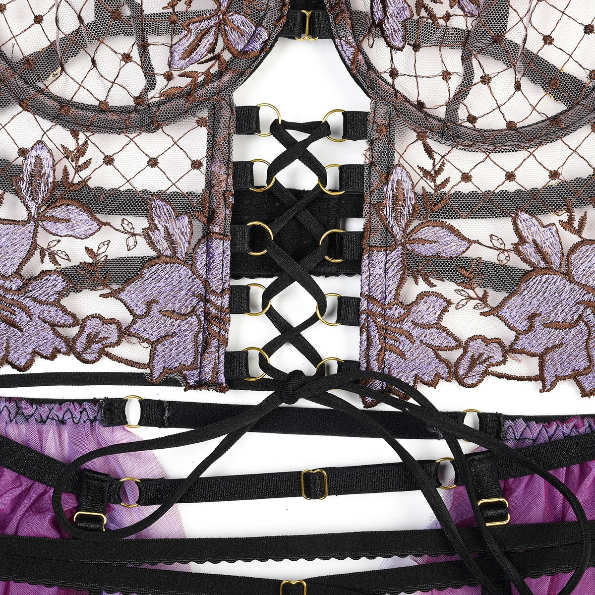 Floral Lace Tutu Lingerie Set