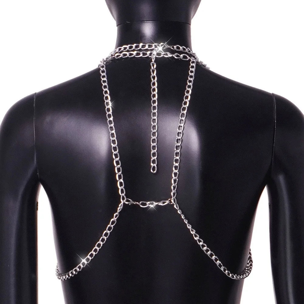 Pink Crystal Bra Body Chain