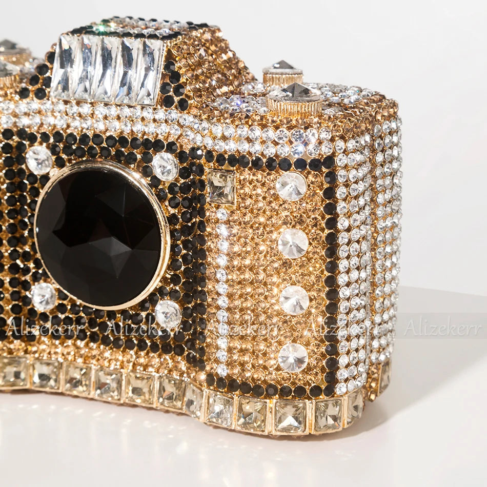 Rhinestone Camera Clutch