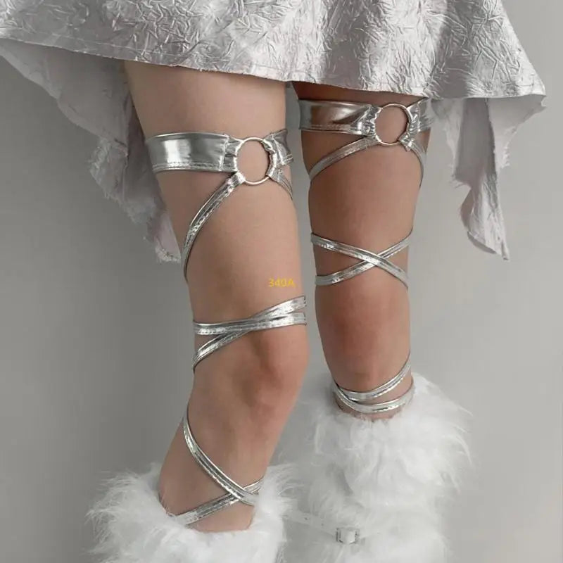 Glossy Thigh High Leg Harnesses