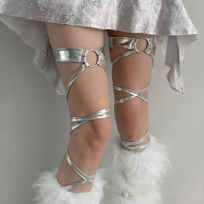 Glossy Thigh High Leg Harnesses