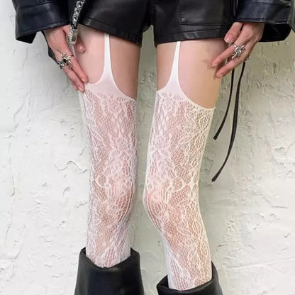 Lace Garter Belt Thigh Highs