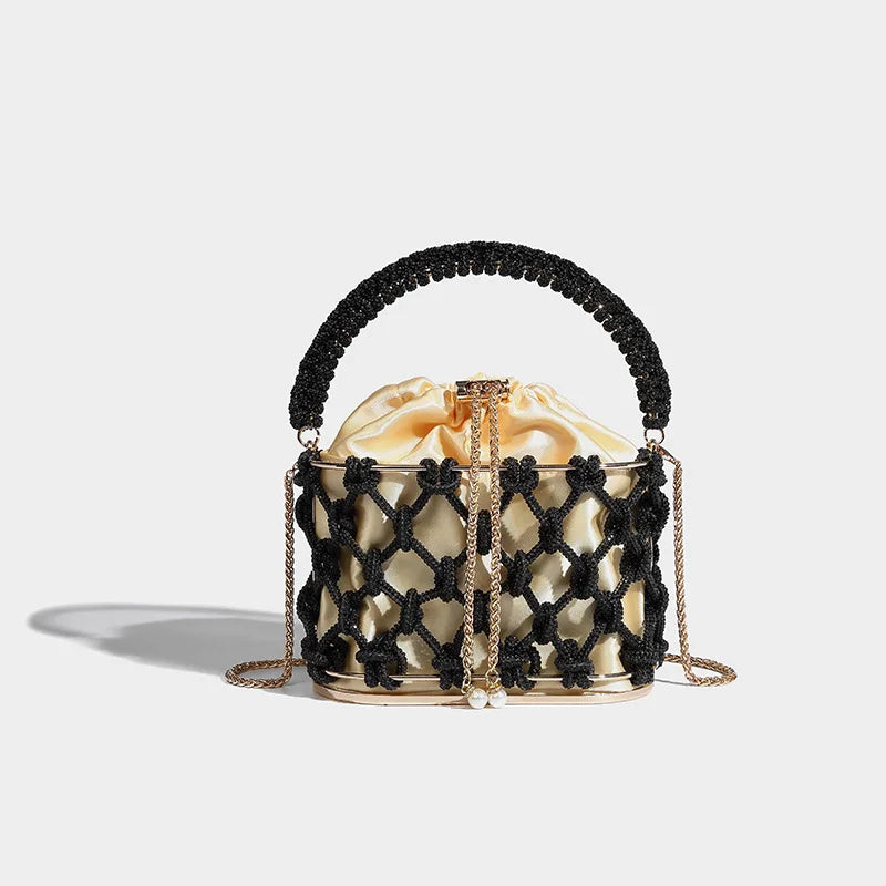 Rhinestone Macrame Purse