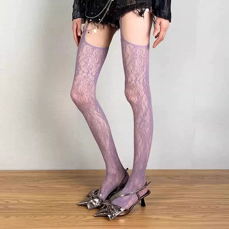 Lace Garter Belt Thigh Highs
