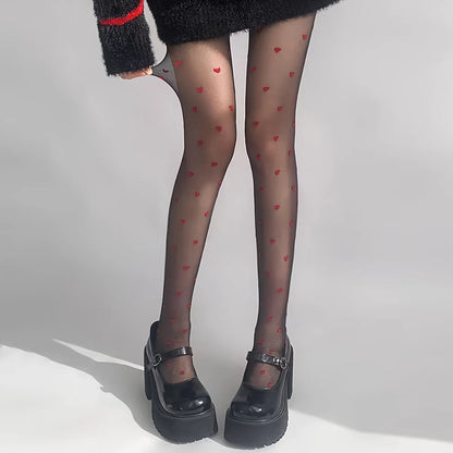 Heart Sheer Pantyhose