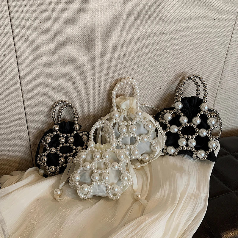 Pearl Shibari Beaded Handbag