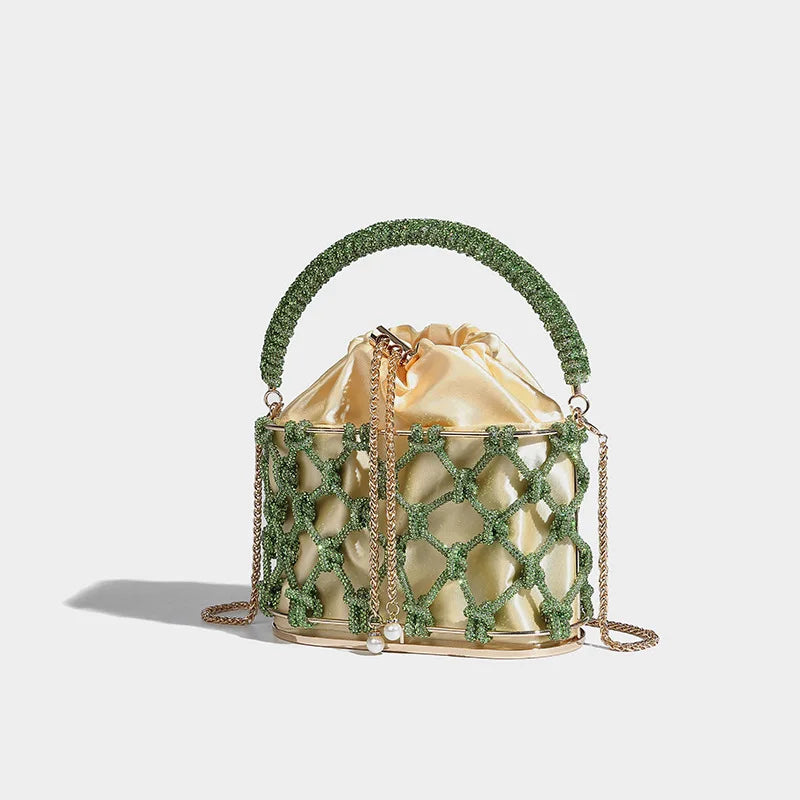 Rhinestone Macrame Purse