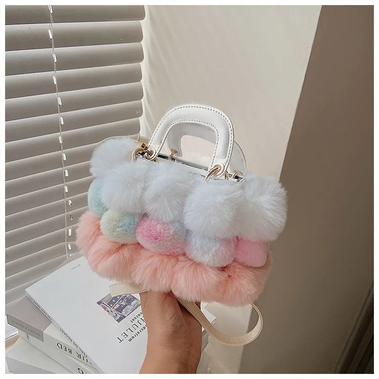 Faux Fur Pom Pom Purse