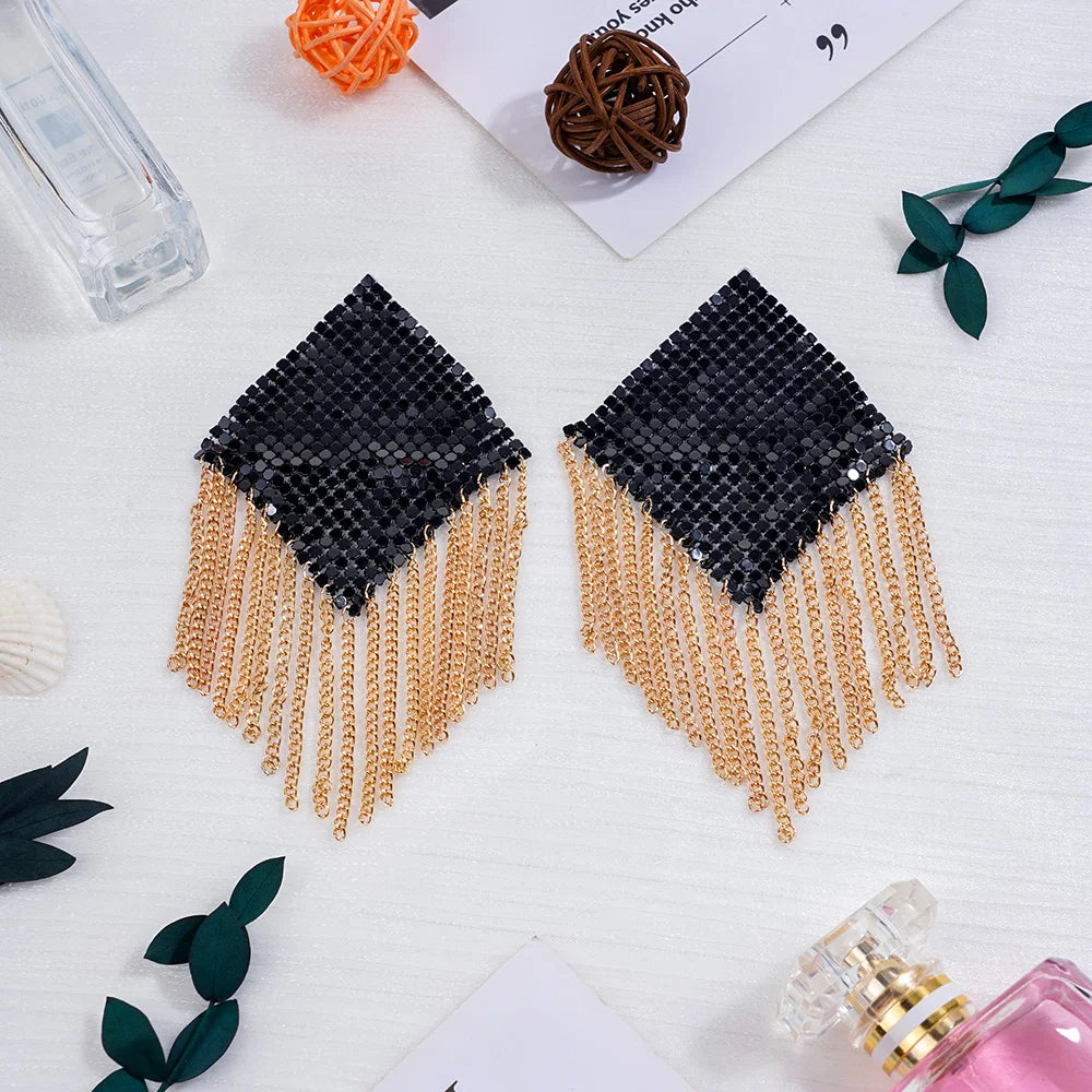 Chainmail Metal  Chain Tassel Self-Adhesive Pasties